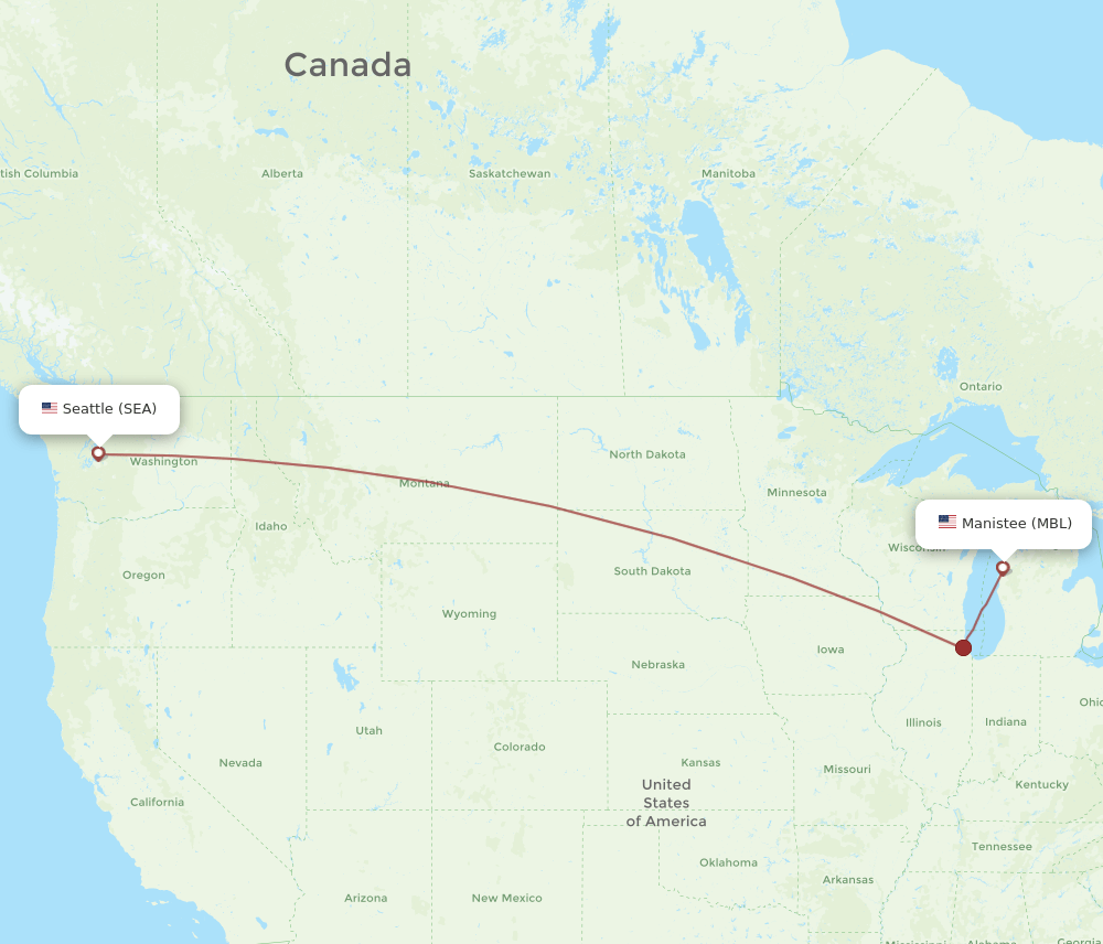 SEA-MBL flight routes