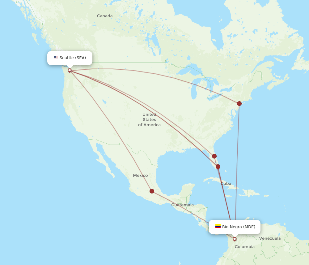 SEA-MDE flight routes