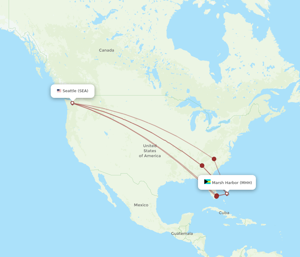 SEA-MHH flight routes