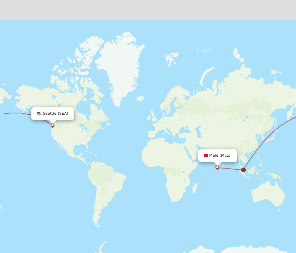 SEA to MLE flights and routes map