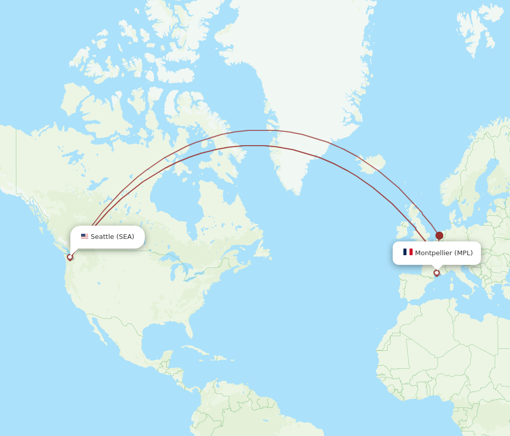 SEA-MPL flight routes