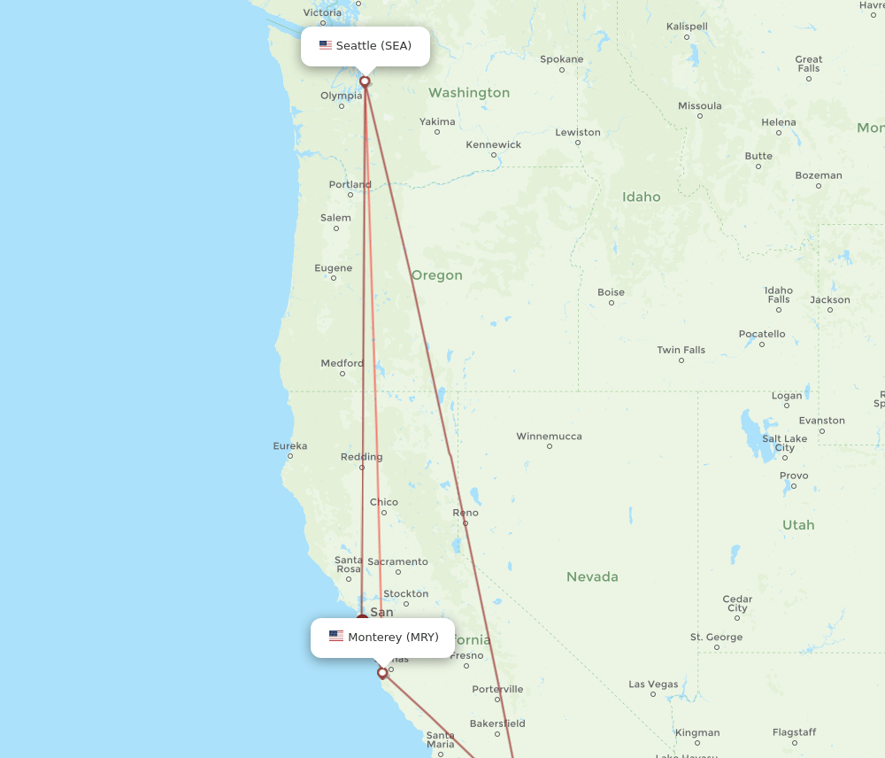 SEA-MRY flight routes