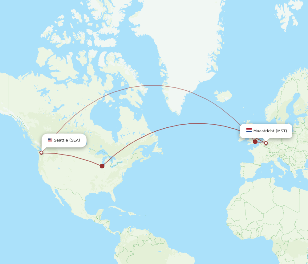SEA-MST flight routes