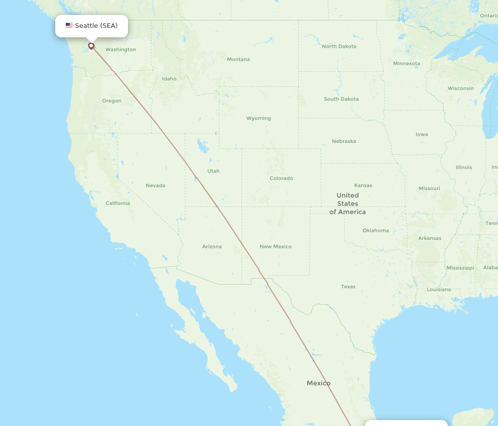 SEA to MTT flights and routes map