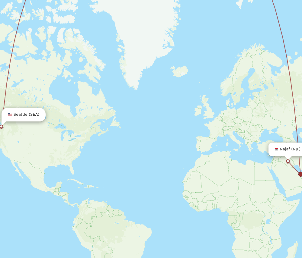 SEA-NJF flight routes