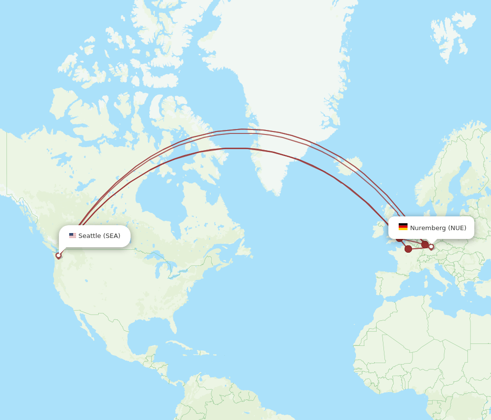 SEA-NUE flight routes