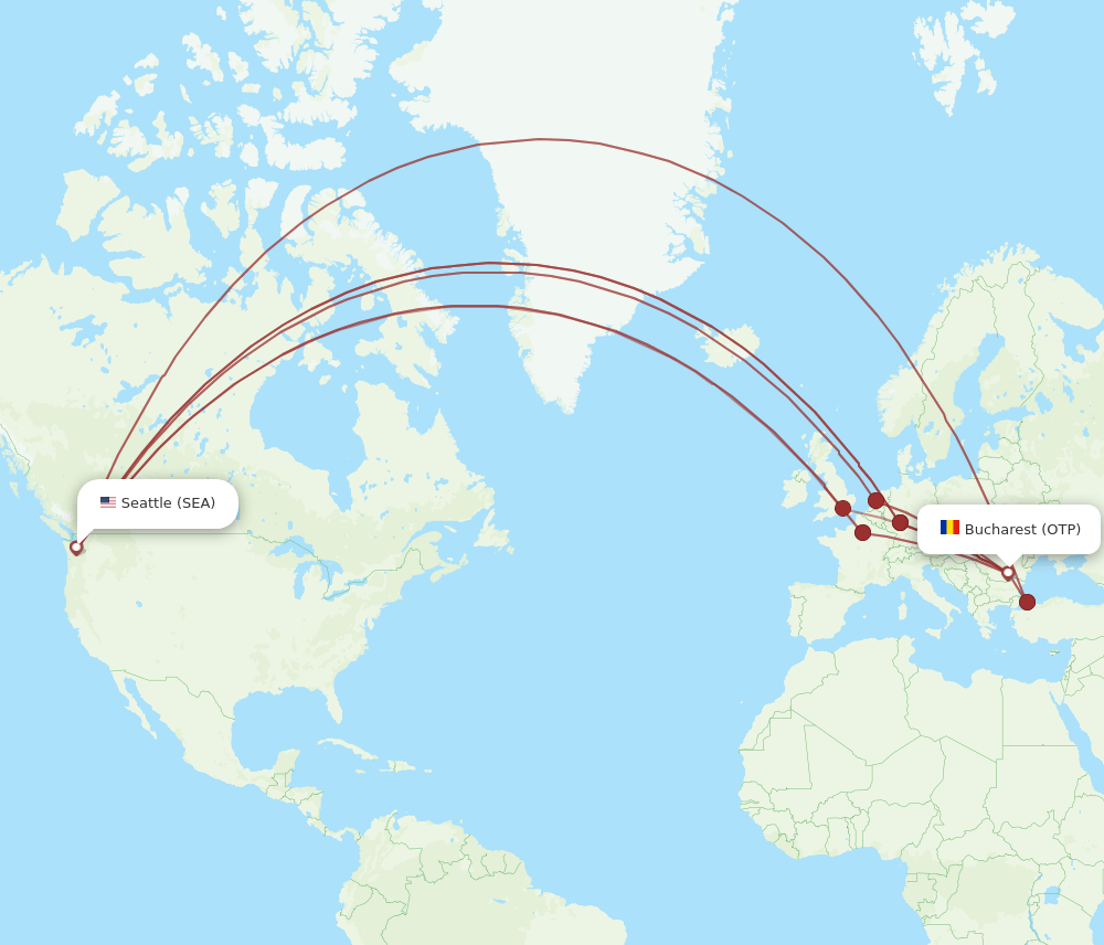 SEA-OTP flight routes