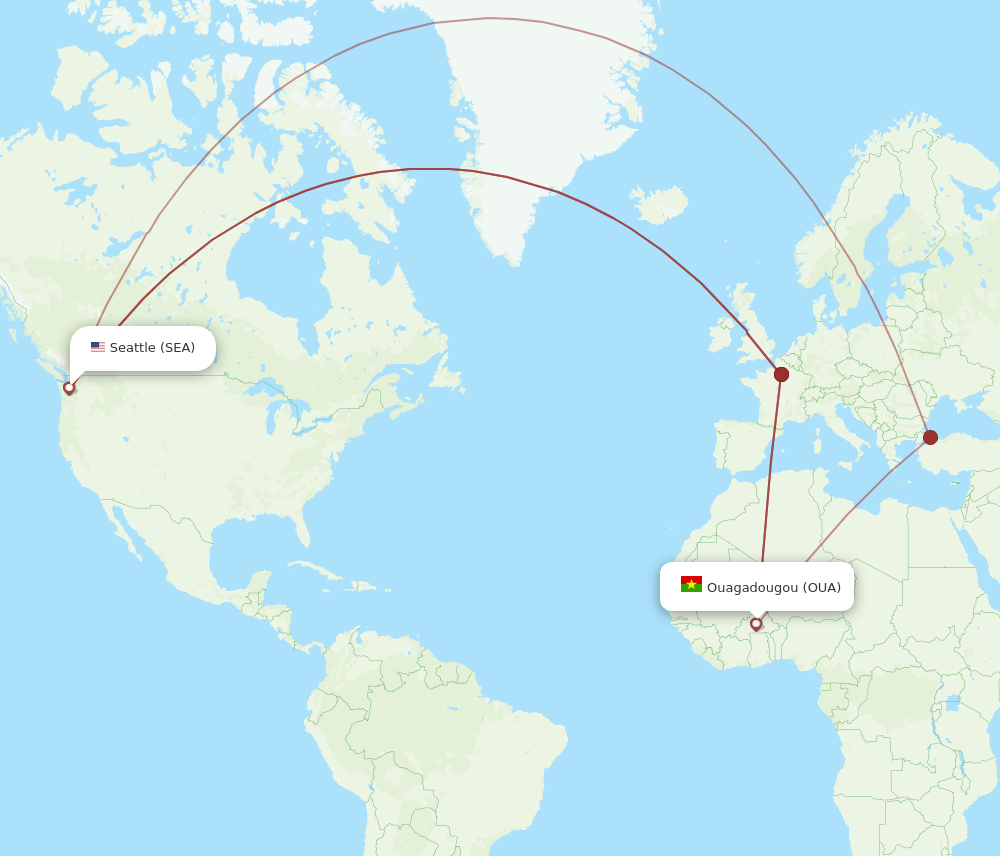 SEA-OUA flight routes