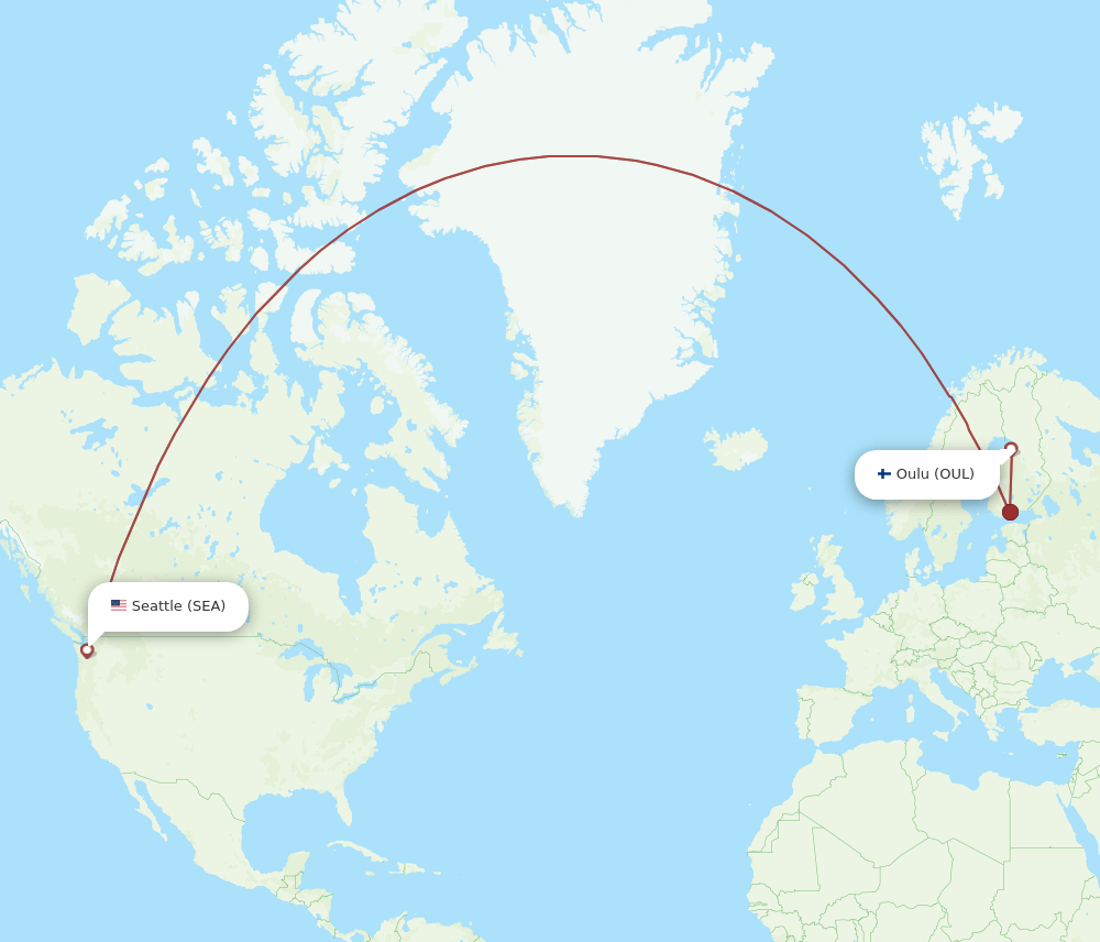 SEA-OUL flight routes