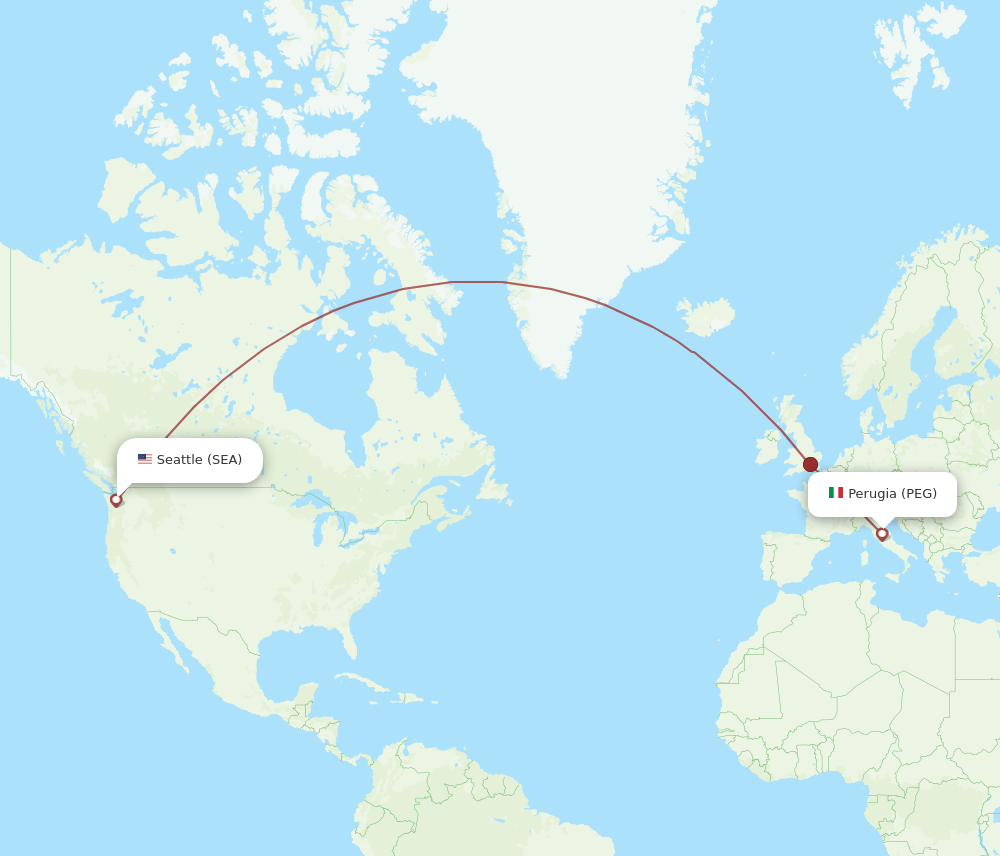 SEA to PEG flights and routes map