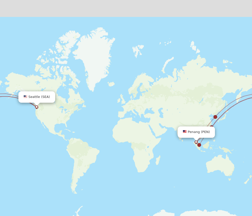 SEA-PEN flight routes