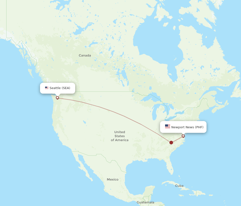 SEA-PHF flight routes