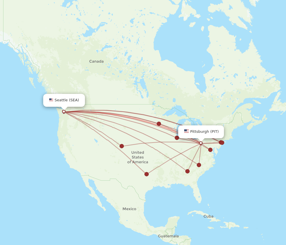 SEA-PIT flight routes