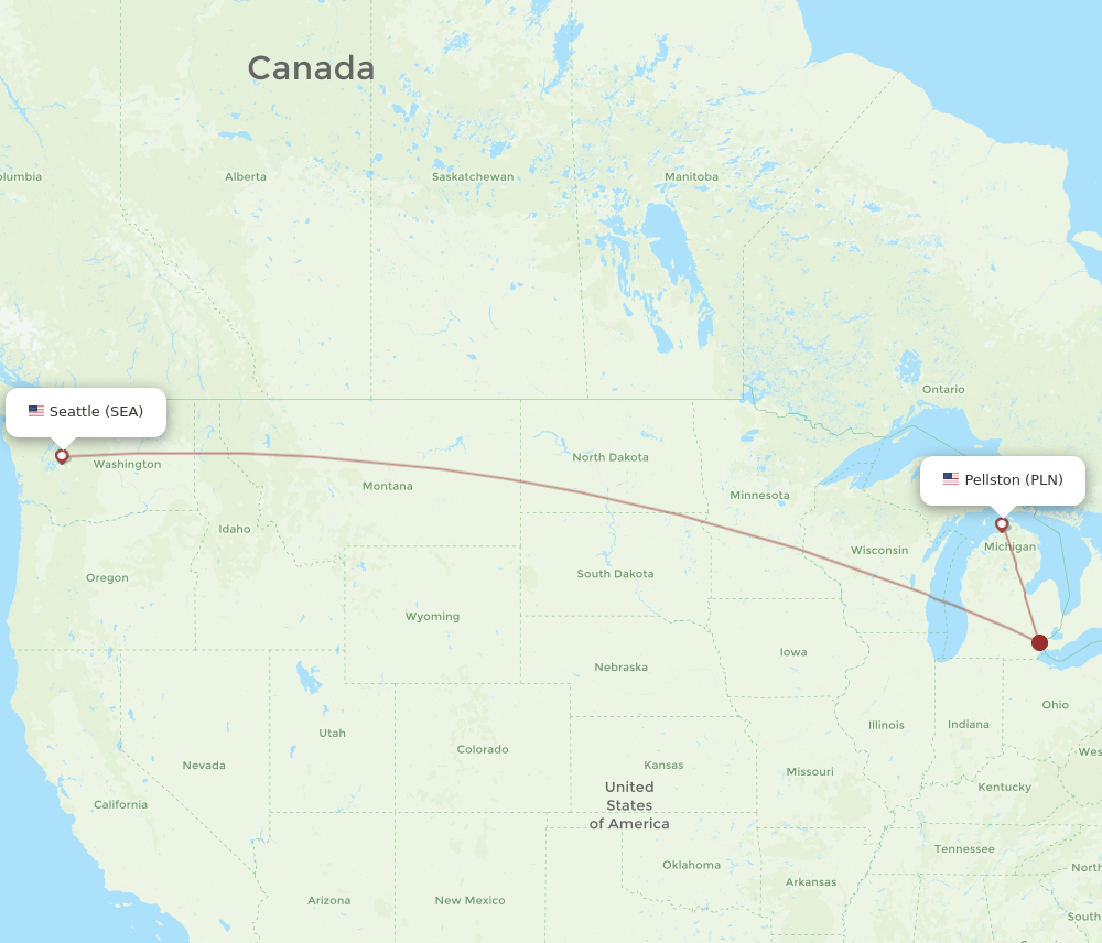 SEA-PLN flight routes