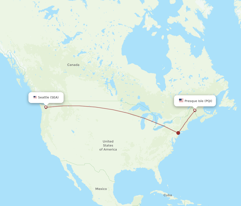 SEA-PQI flight routes