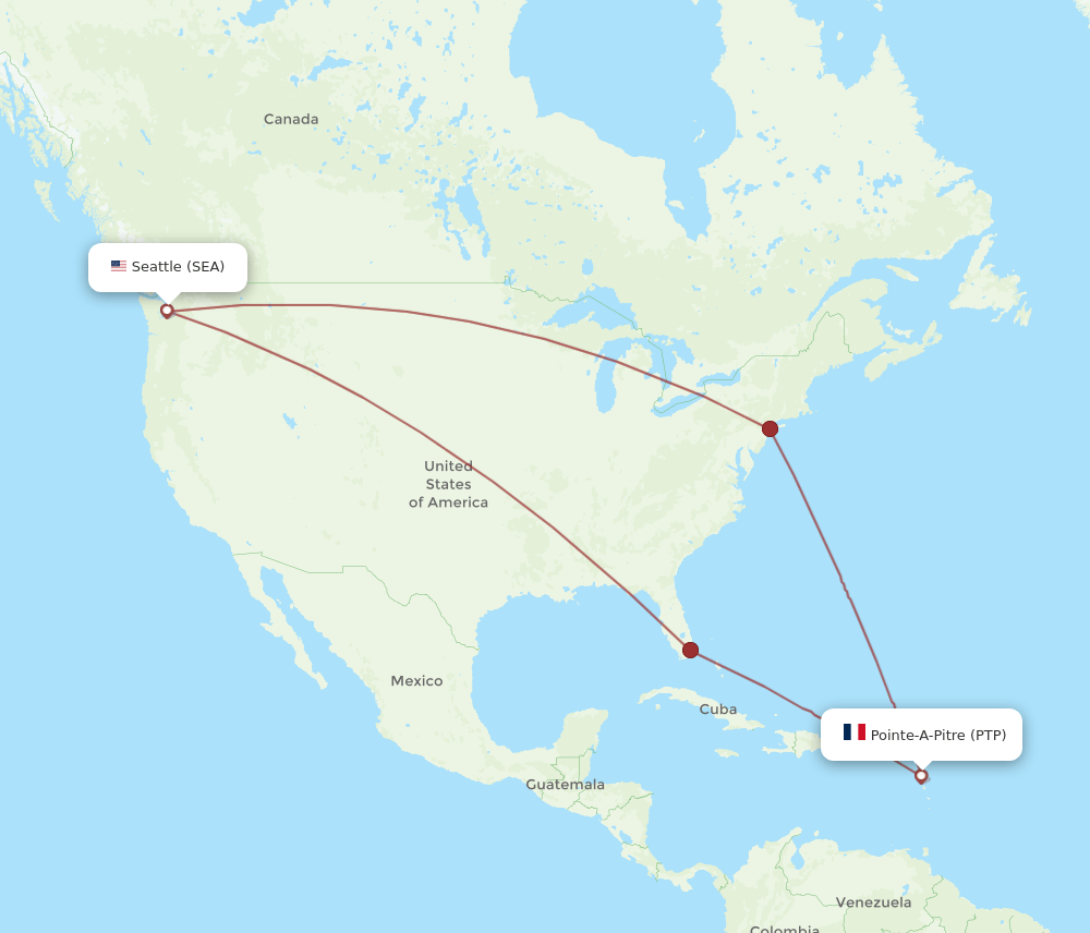 SEA-PTP flight routes