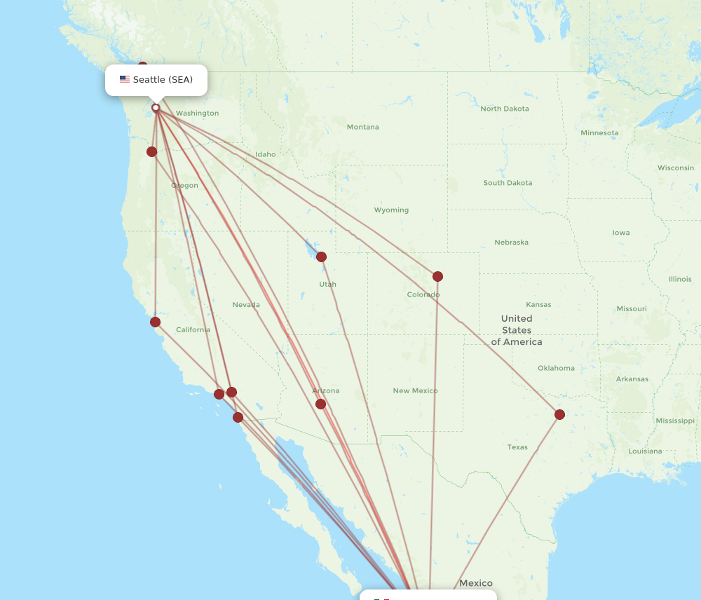 SEA to PVR flights and routes map