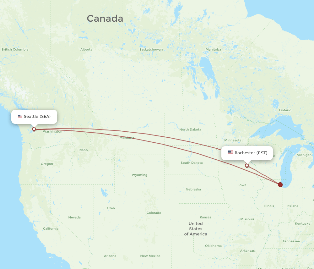 SEA-RST flight routes