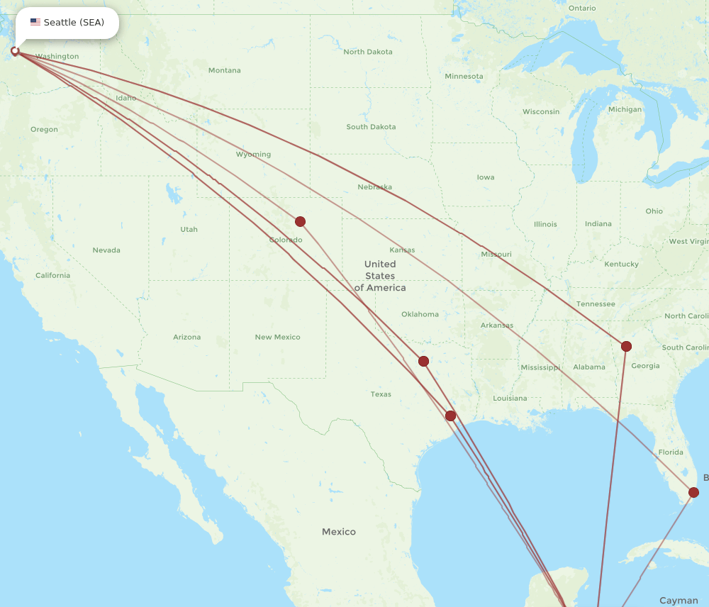 SEA-RTB flight routes
