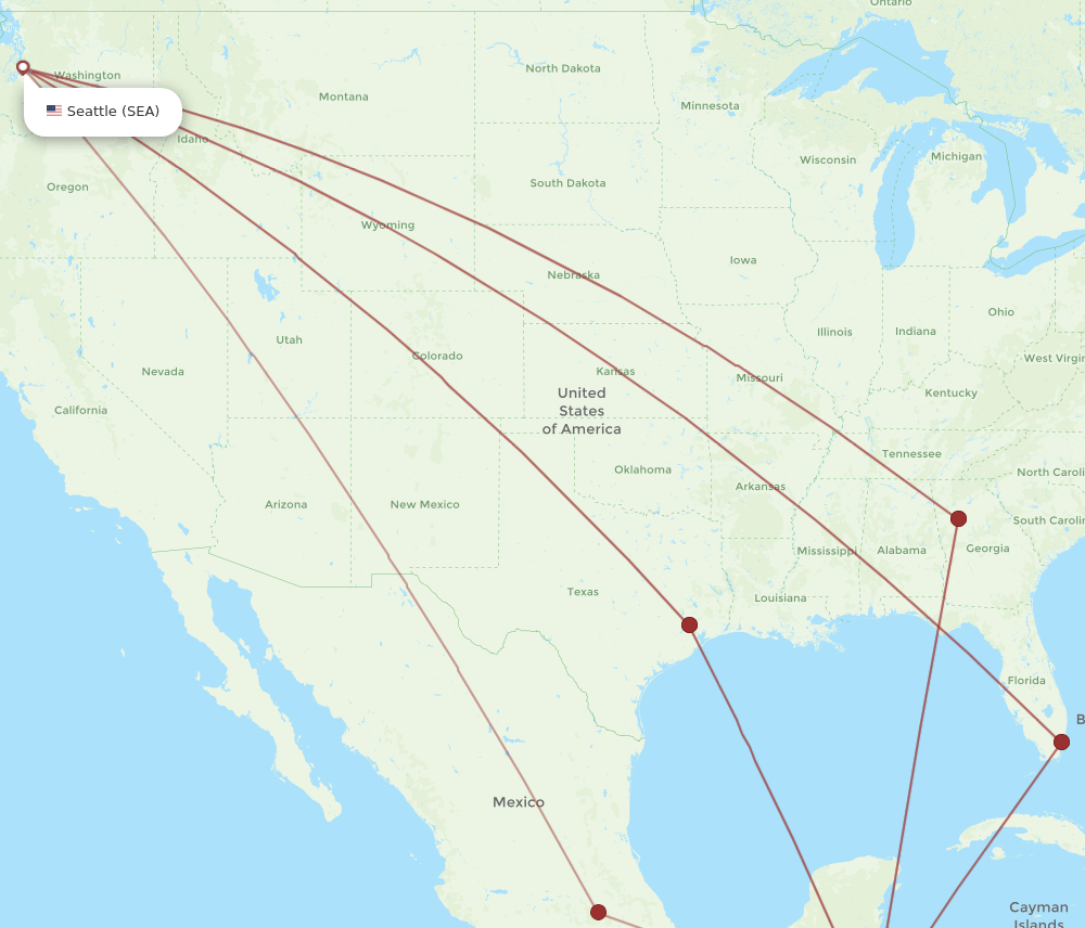 SEA-SAP flight routes