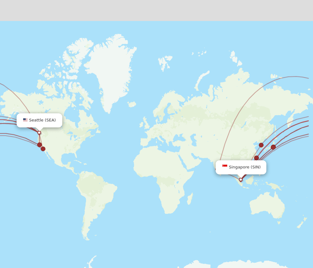 SEA-SIN flight routes