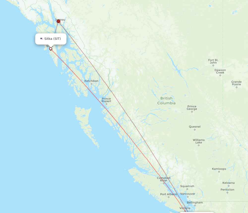 SEA-SIT flight routes