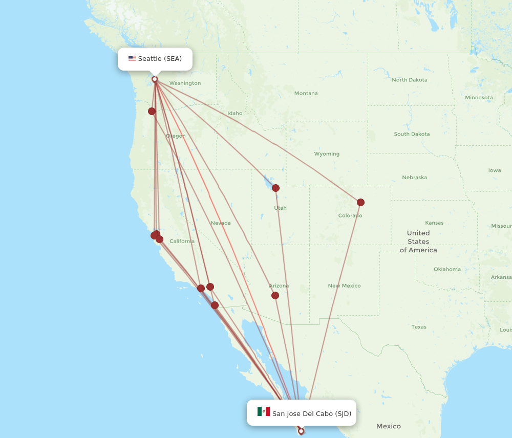 SEA-SJD flight routes
