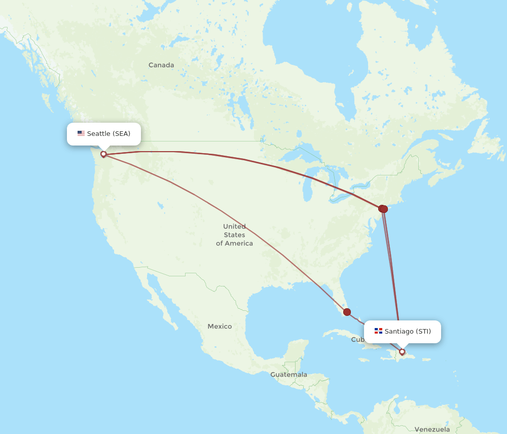 SEA-STI flight routes