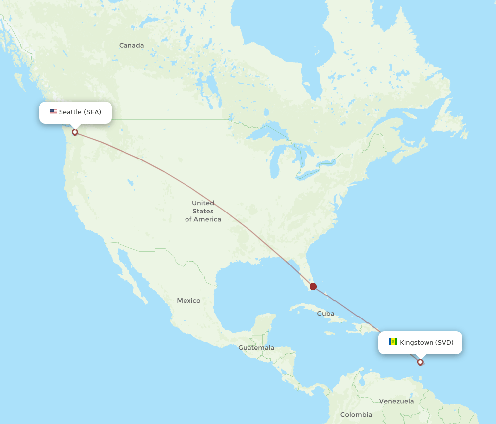 SEA-SVD flight routes