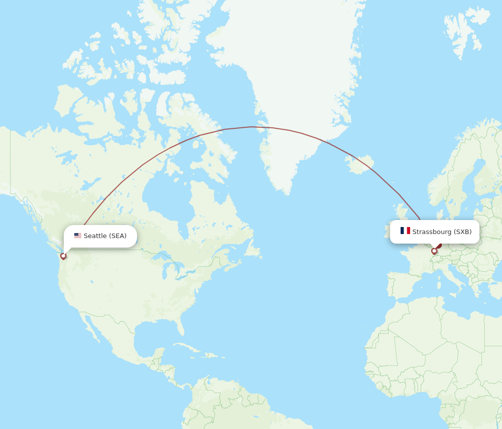 SEA-SXB flight routes