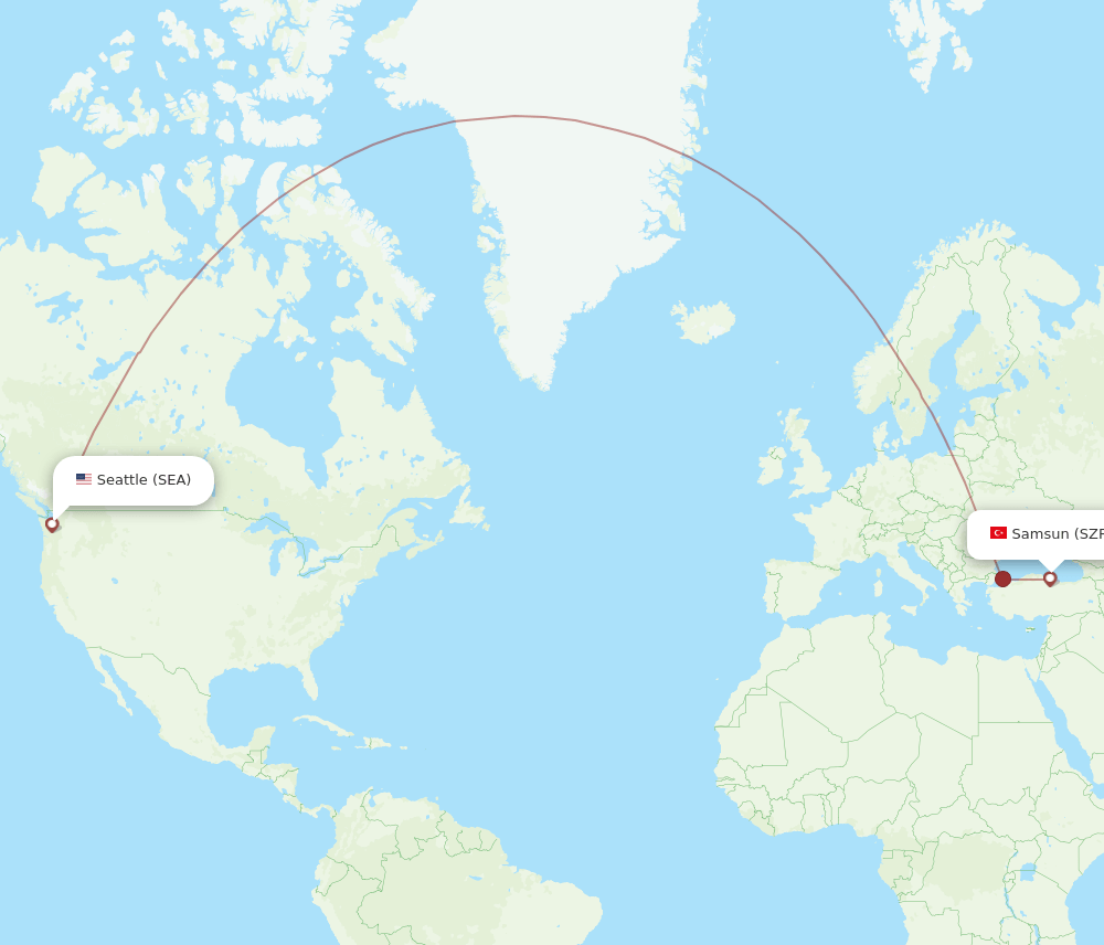 SEA-SZF flight routes