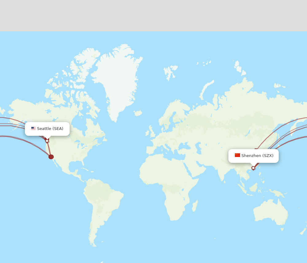 SEA-SZX flight routes