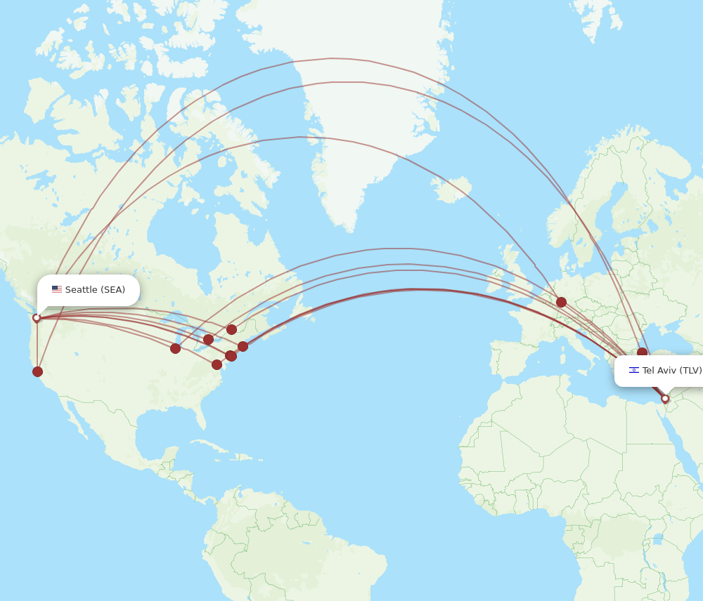 SEA-TLV flight routes
