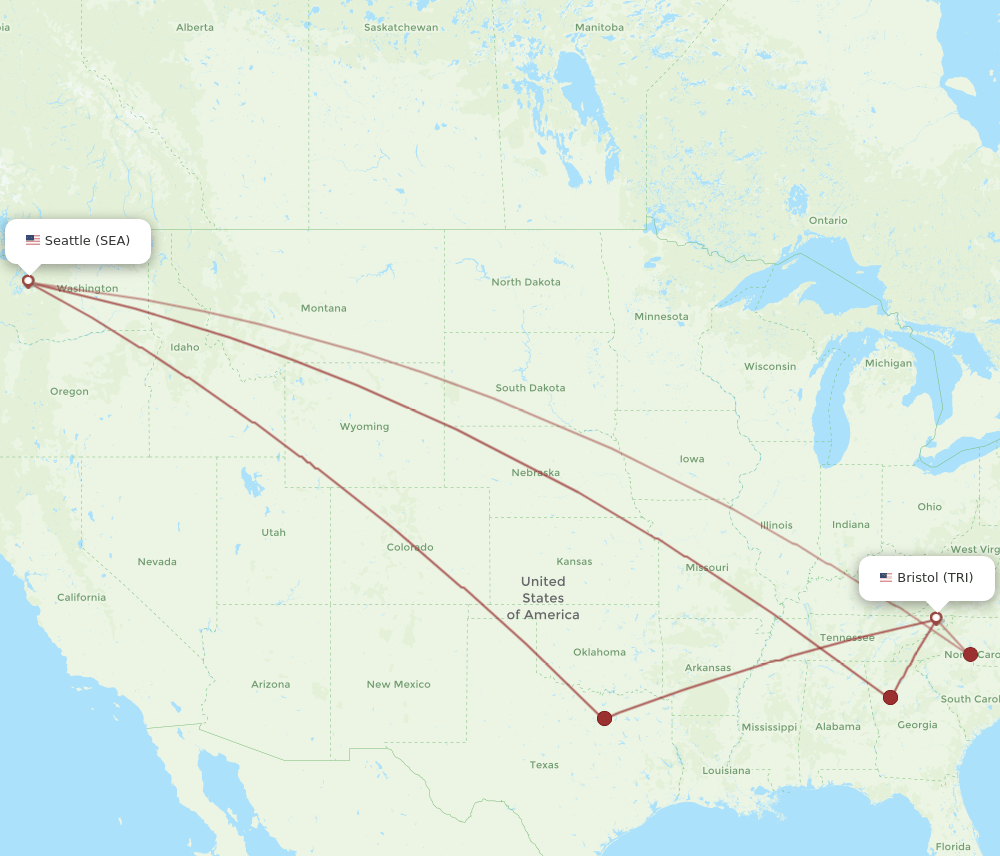 SEA-TRI flight routes