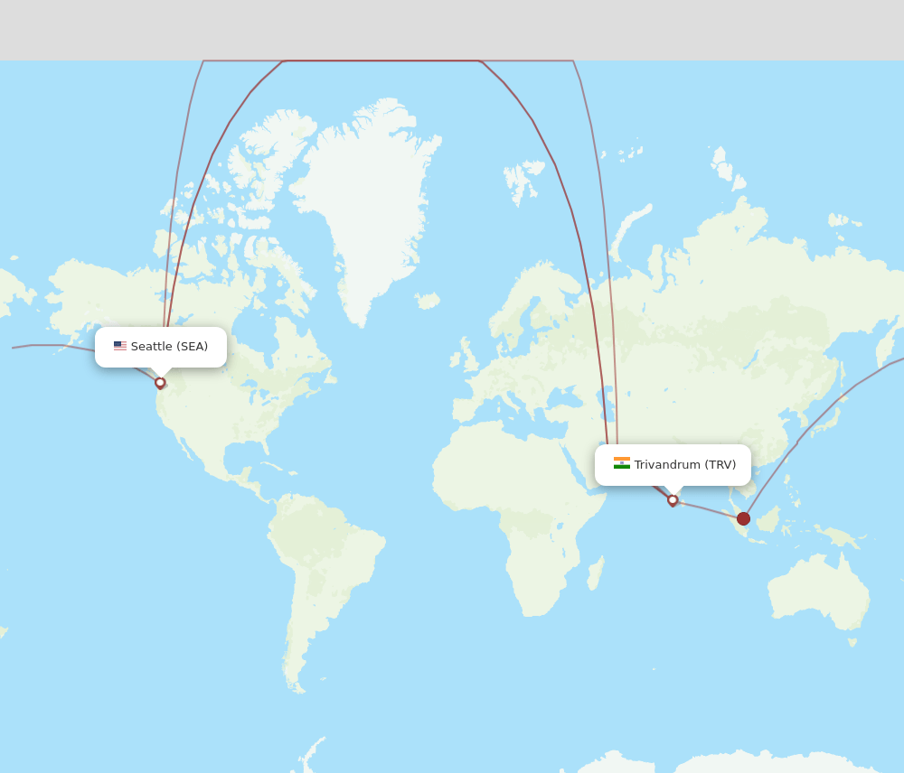 SEA-TRV flight routes