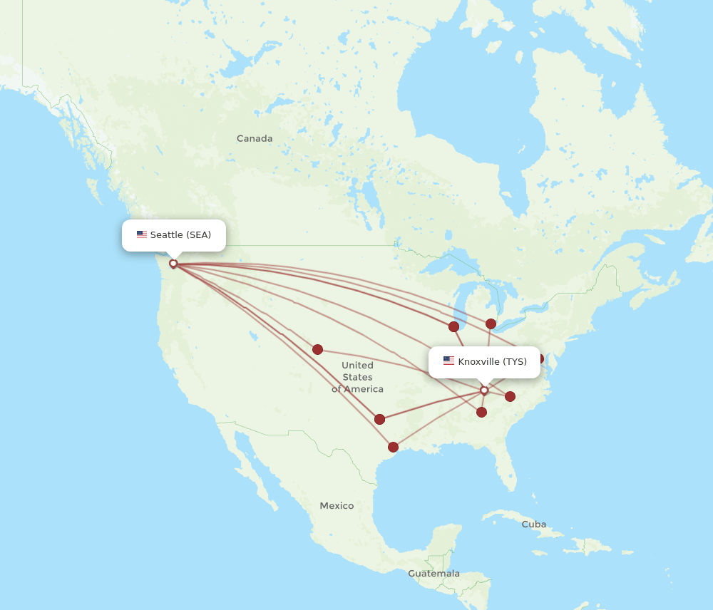 SEA-TYS flight routes