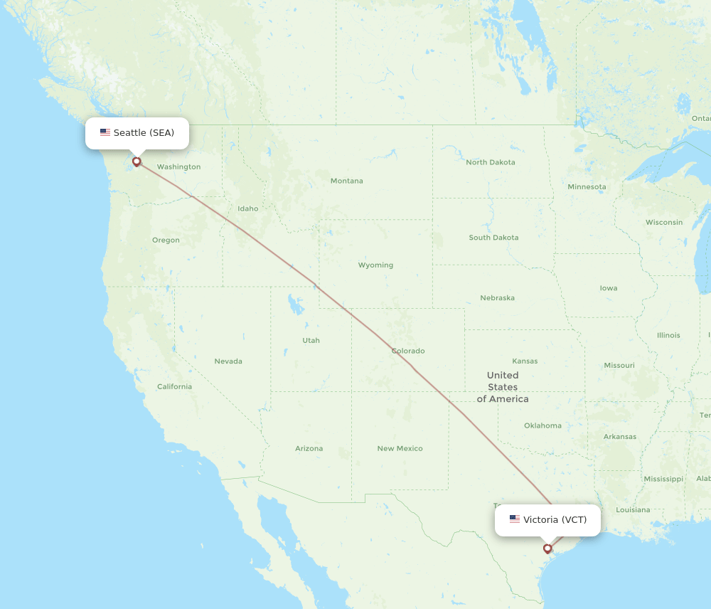SEA-VCT flight routes