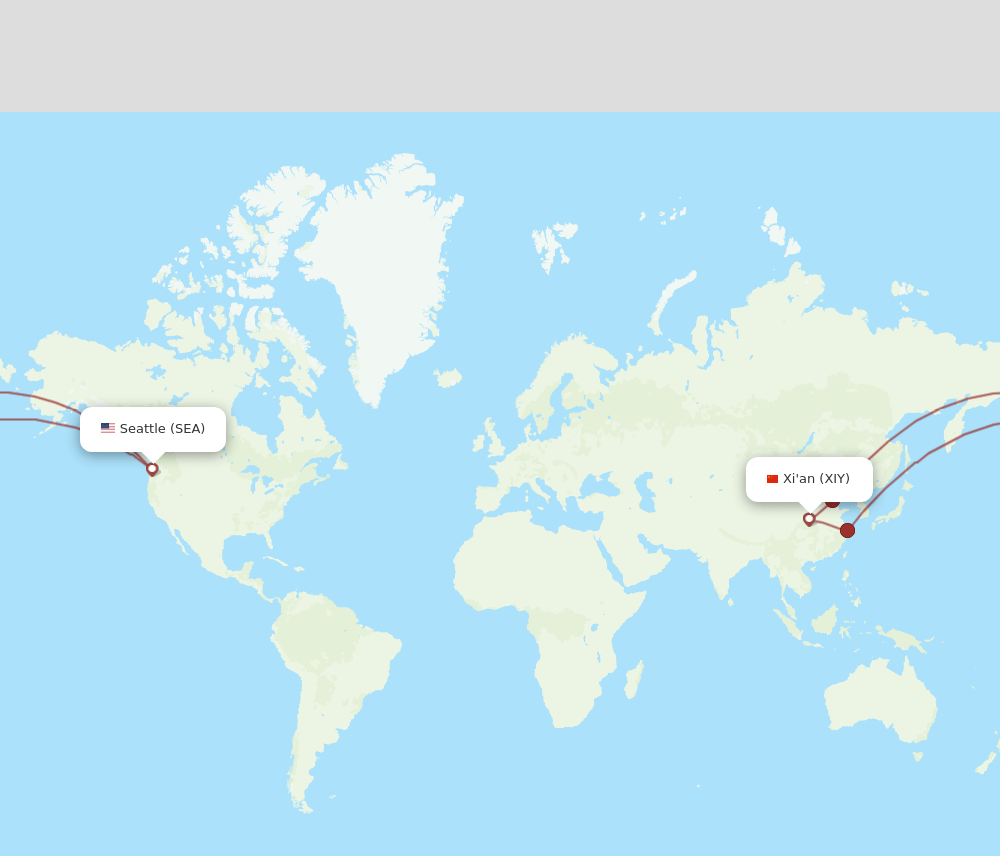 SEA-XIY flight routes