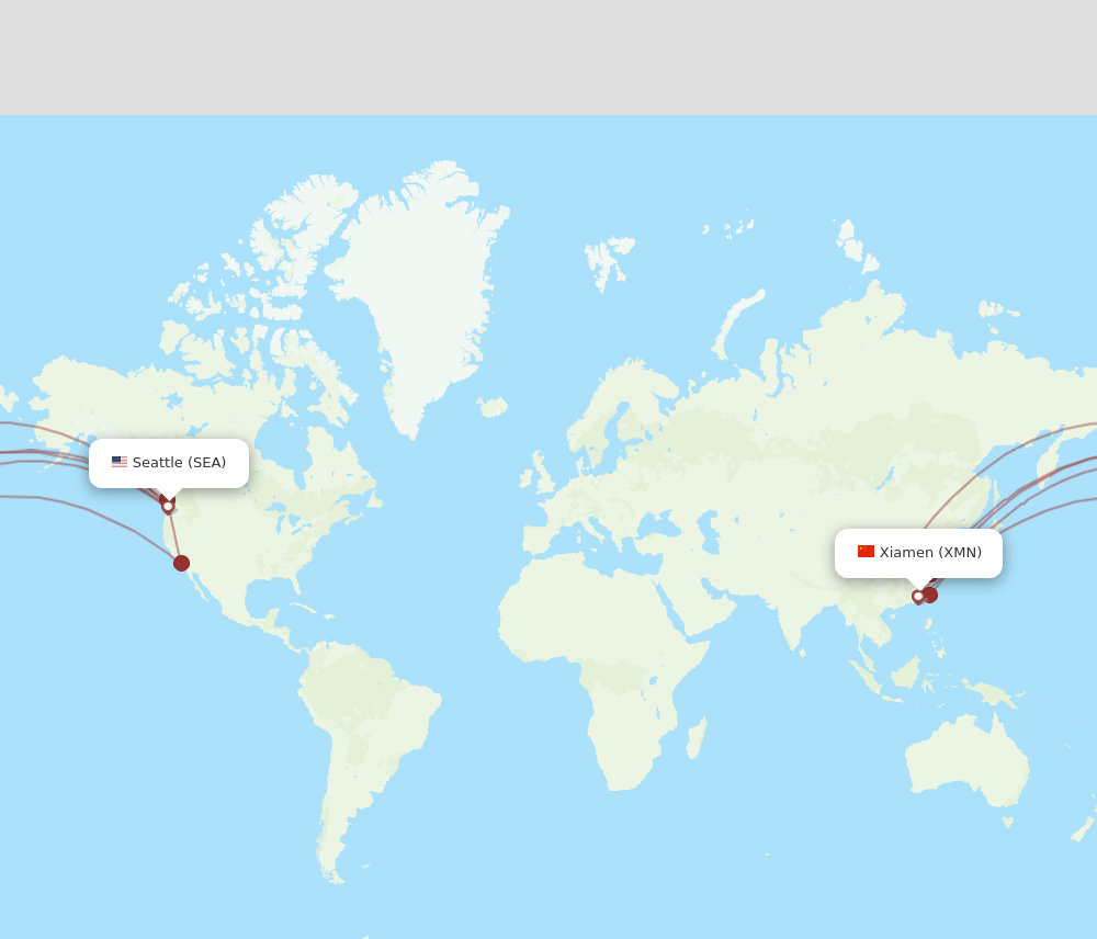 SEA-XMN flight routes