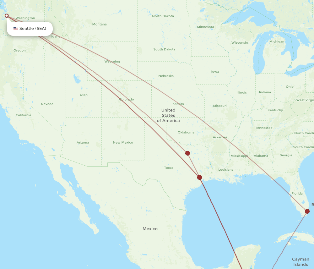 SEA to XPL flights and routes map