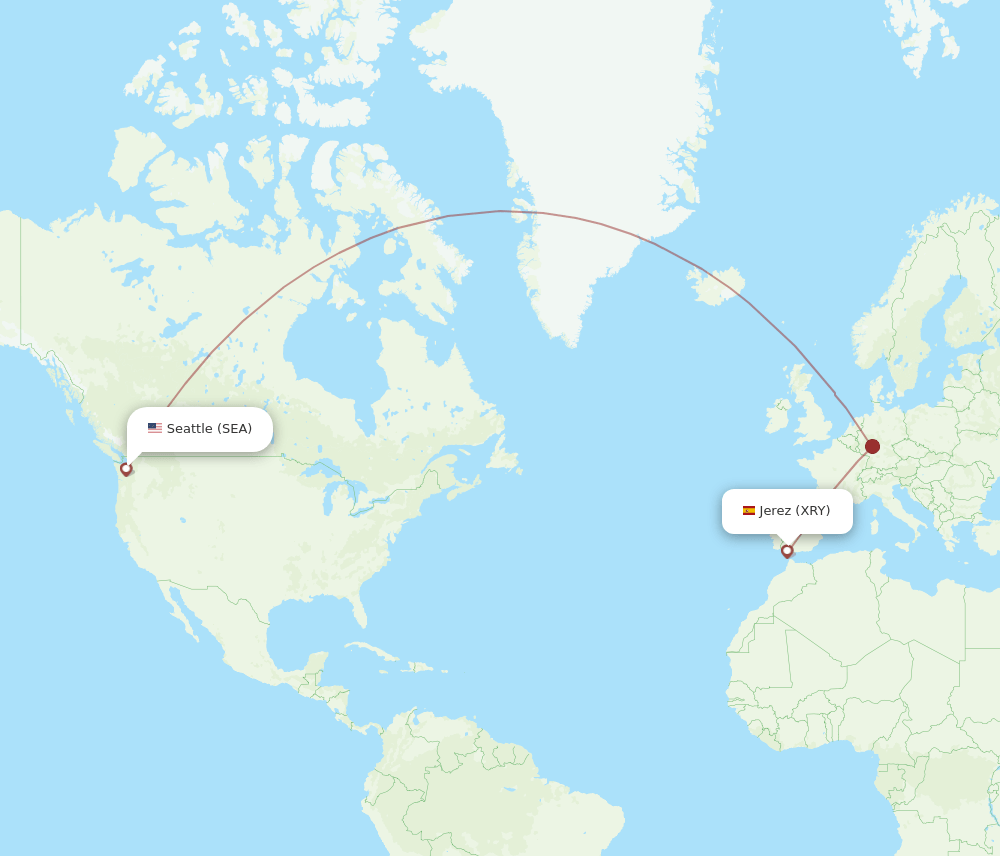 SEA-XRY flight routes