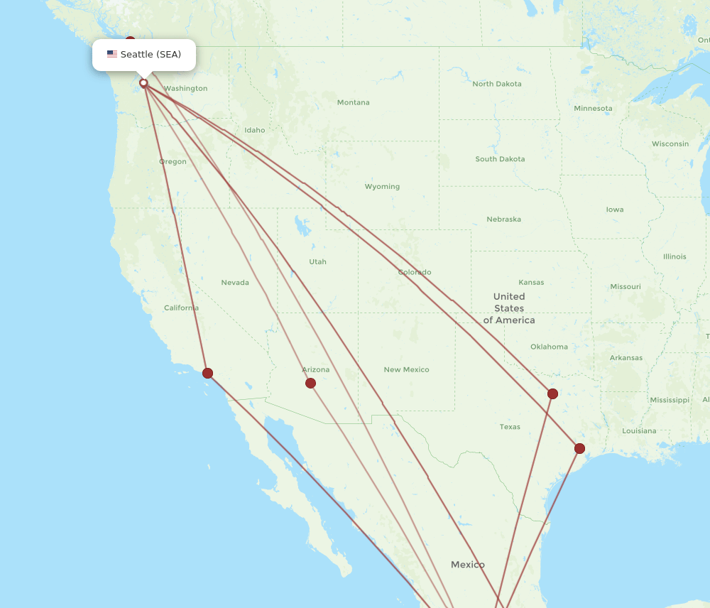SEA-ZIH flight routes
