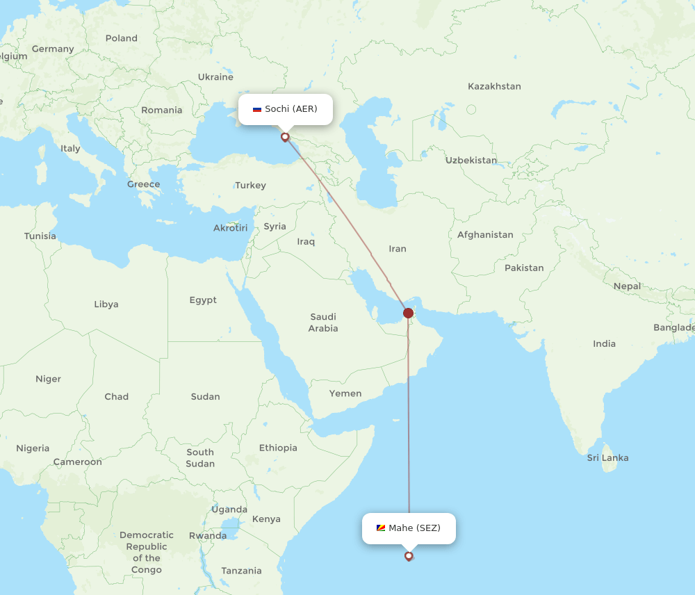 SEZ-AER flight routes