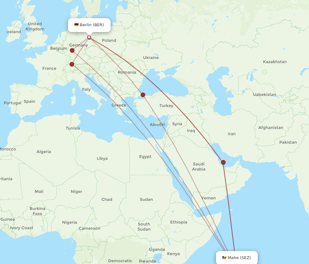 SEZ-BER flight routes