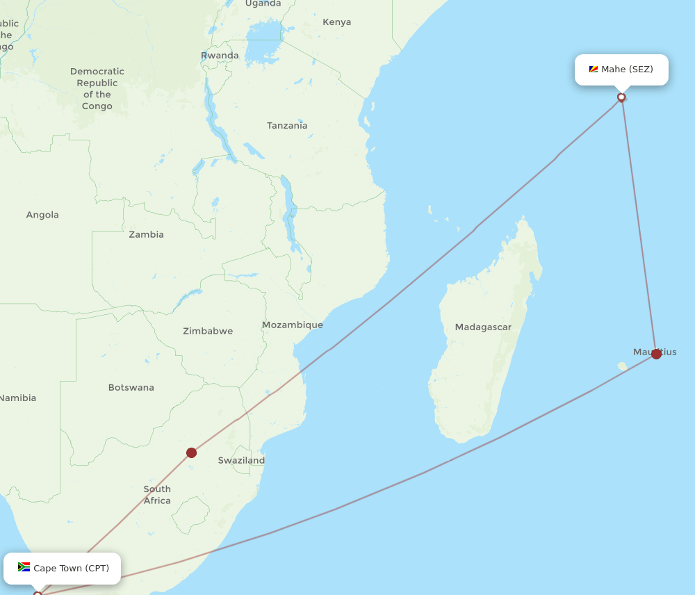 SEZ-CPT flight routes