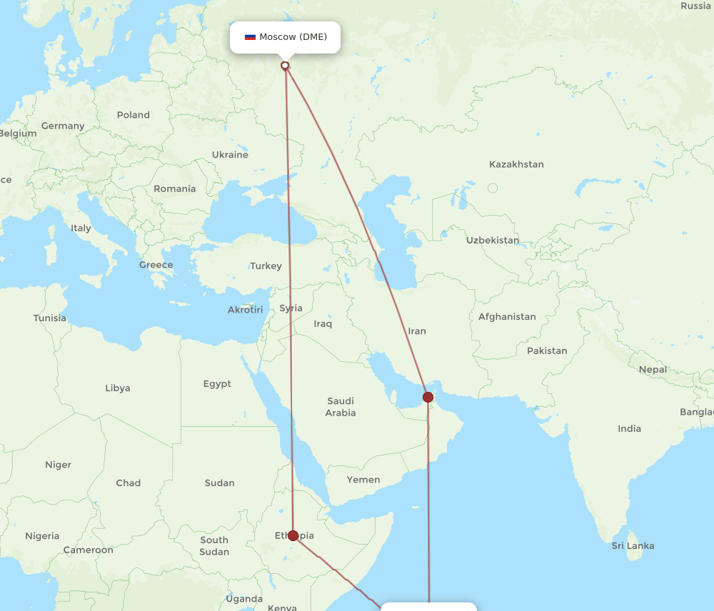 SEZ-DME flight routes