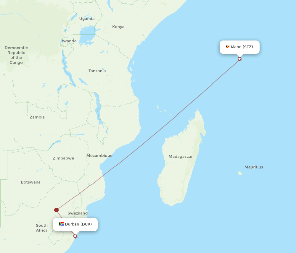 SEZ-DUR flight routes