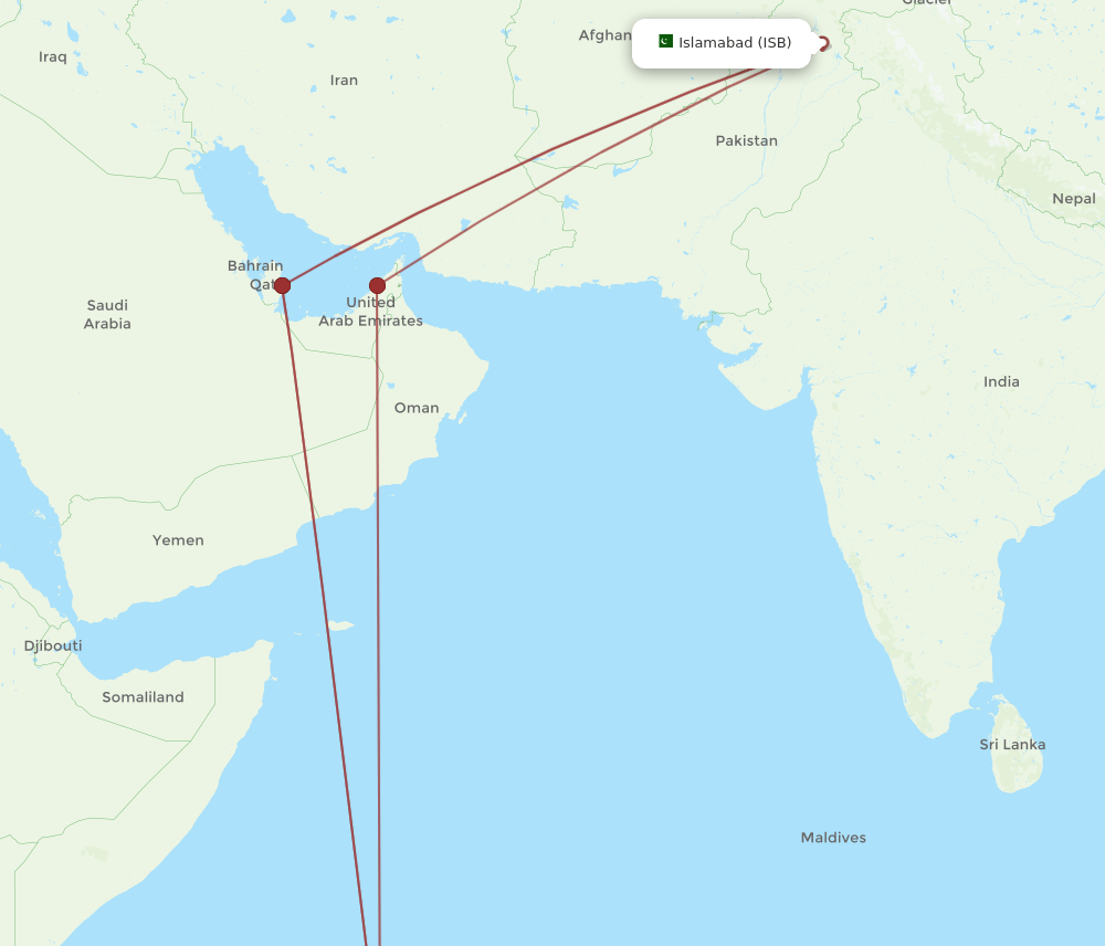 SEZ-ISB flight routes