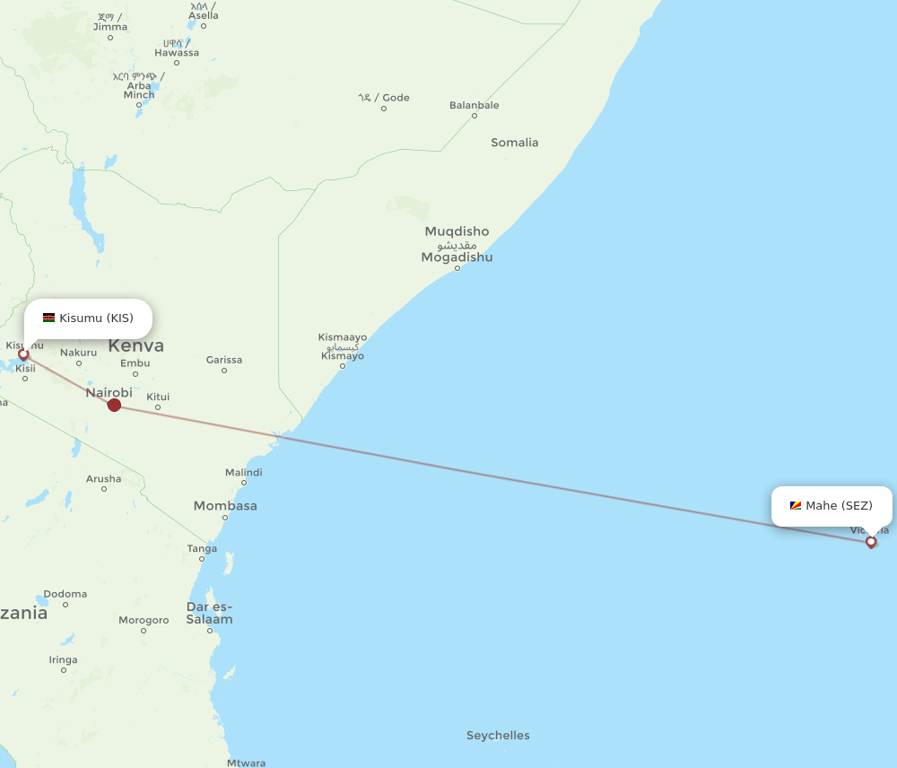 SEZ-KIS flight routes