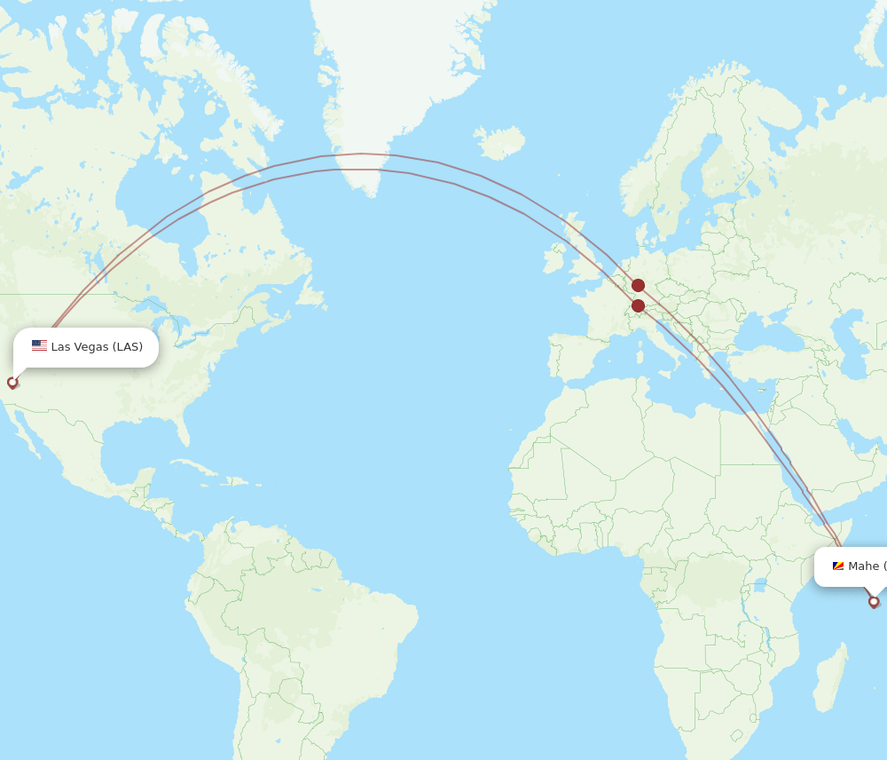 LAS to SEZ flights and routes map